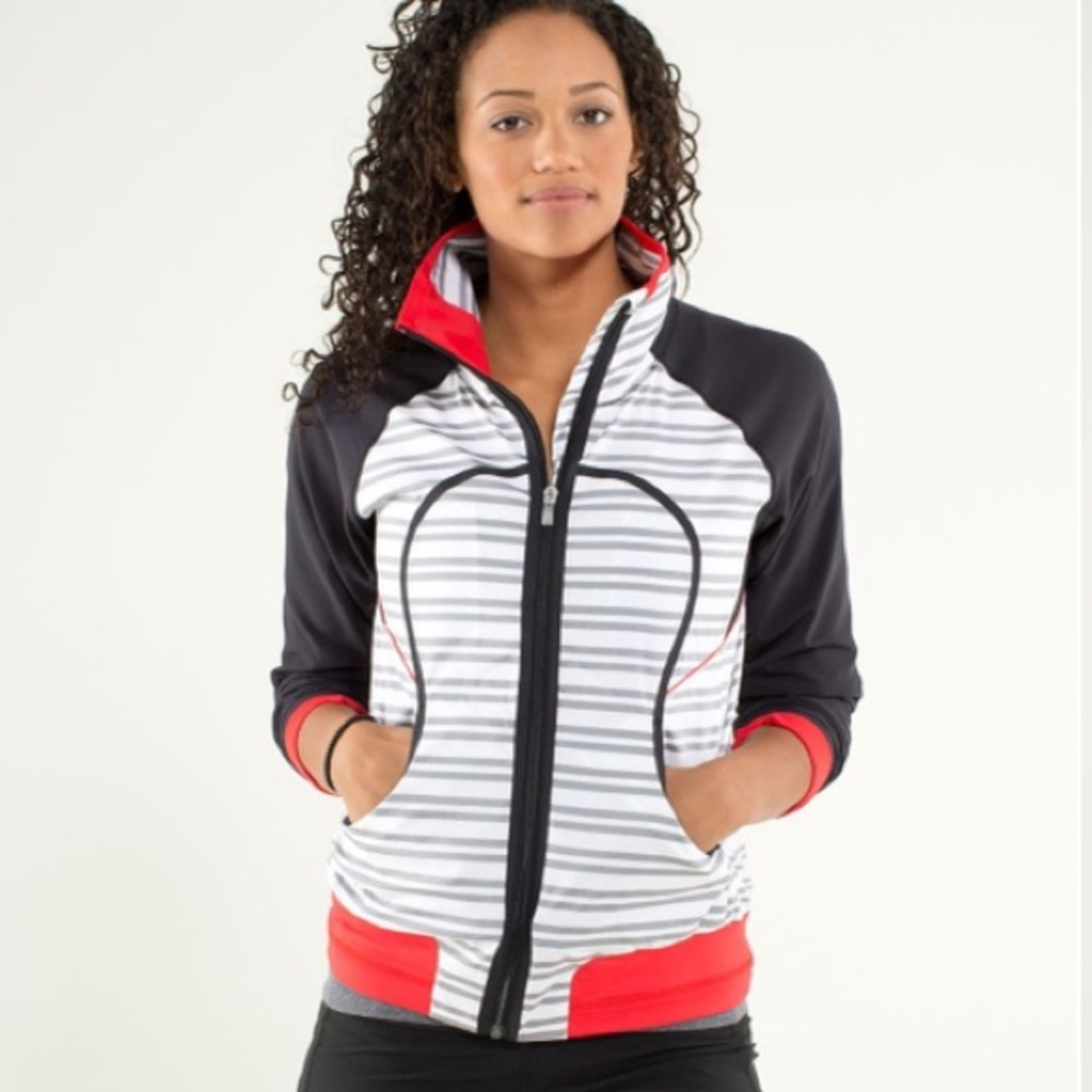 lululemon athletica Black and Red Striped Jacket